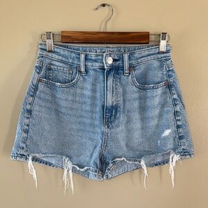 American Eagle Outfitters Light Blue Distressed Jean Shorts